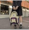 Simple Korean Style Lightweight Dual Shoulder Bag Casual Color Block Large Capacity Backpack For High School