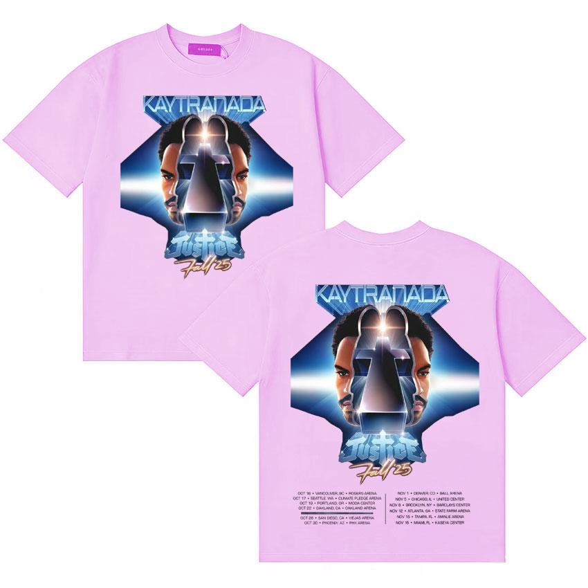 Summer New Album T Shirt Kaytranada Justice Tour 2025 Unisexs Women Y2K Short Sleeve Tshirt High Quality Cotton Clothing Teenagers