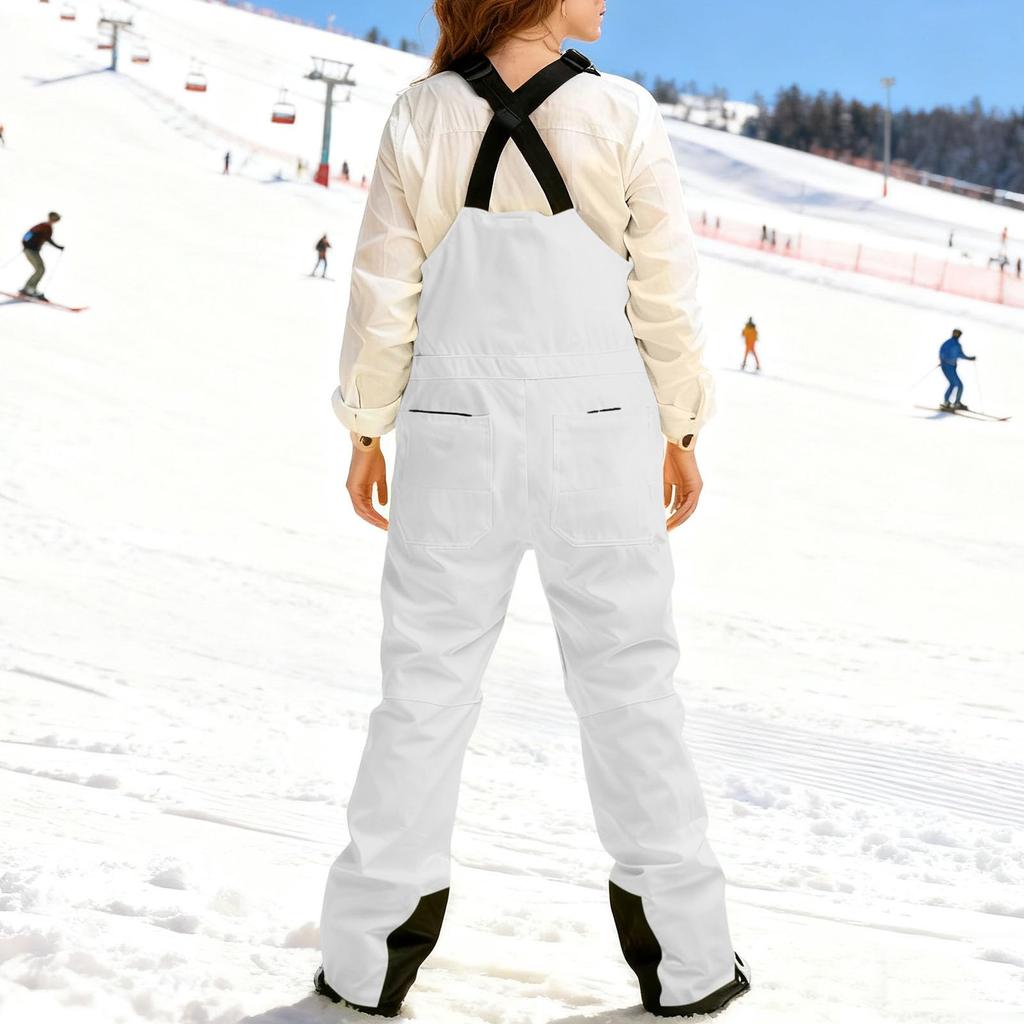 Ski Pants Women Insulated Ski Bib Overalls Snowboarding Pants Adjustable Shoulder Strap Snowsuit