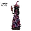 Harvest Party Supplies Autumn Witch Figurine Statue, Resin Halloween Fall Tabletop Decor, Table Decoration Shelf Ornament for Mantel Fireplace
