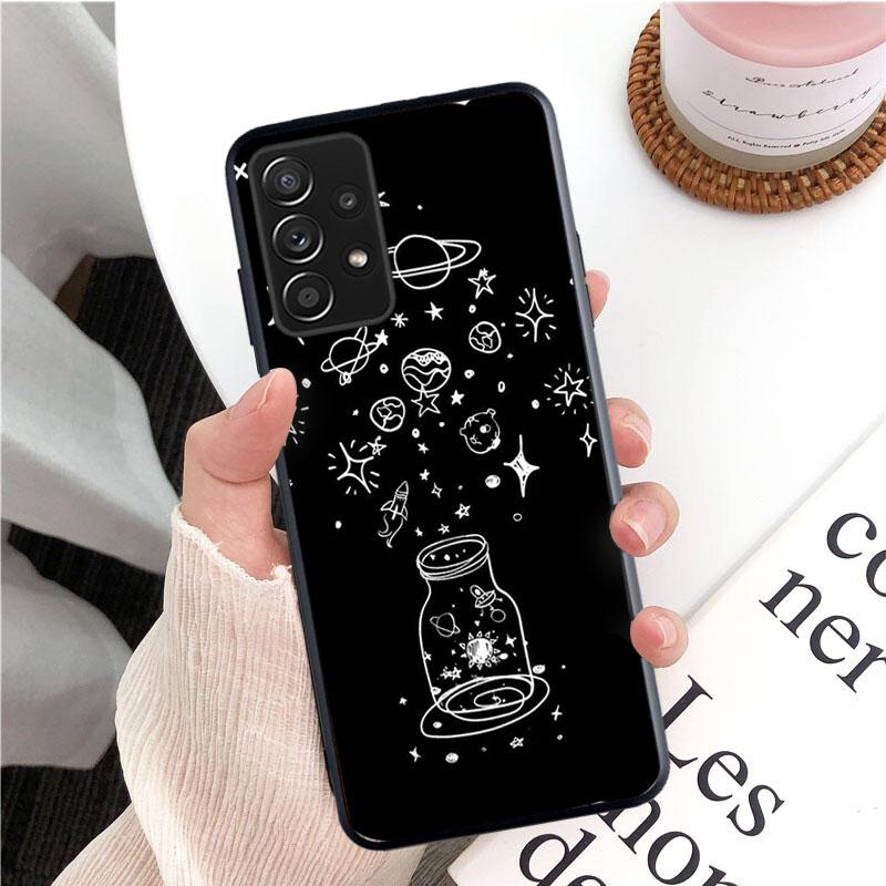 Чехол для телефона «Луна-космонавт» для Samsung Galaxy A35 A55 A54 A15 A25 A05s A05 A22 A24 A52 A33 A34 M34 M14 M54 M23