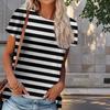 Женская летняя футболка с рисунком в виде линии, модные футболки с коротким рукавом в стиле ретро, повседневные топы с принтом