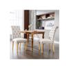 Chaises de salle à manger - MUVOE - Ensemble de 2 - Velours Beige - Pieds en chêne - Design moderne