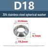 Yigu 304 Нержавеющая сталь Сферическая потайная шайба Фишай D6D24