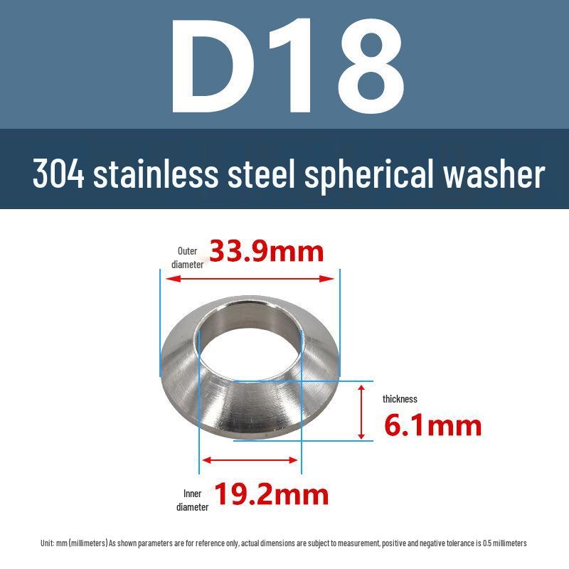 Yigu 304 Нержавеющая сталь Сферическая потайная шайба Фишай D6D24