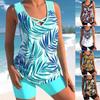 Women Floral Print Two Piece Swimdress Tankini Set 2023 Sexy Swimwear Large Size Bikini Monokini Set Summer Swimsuit Beachwear