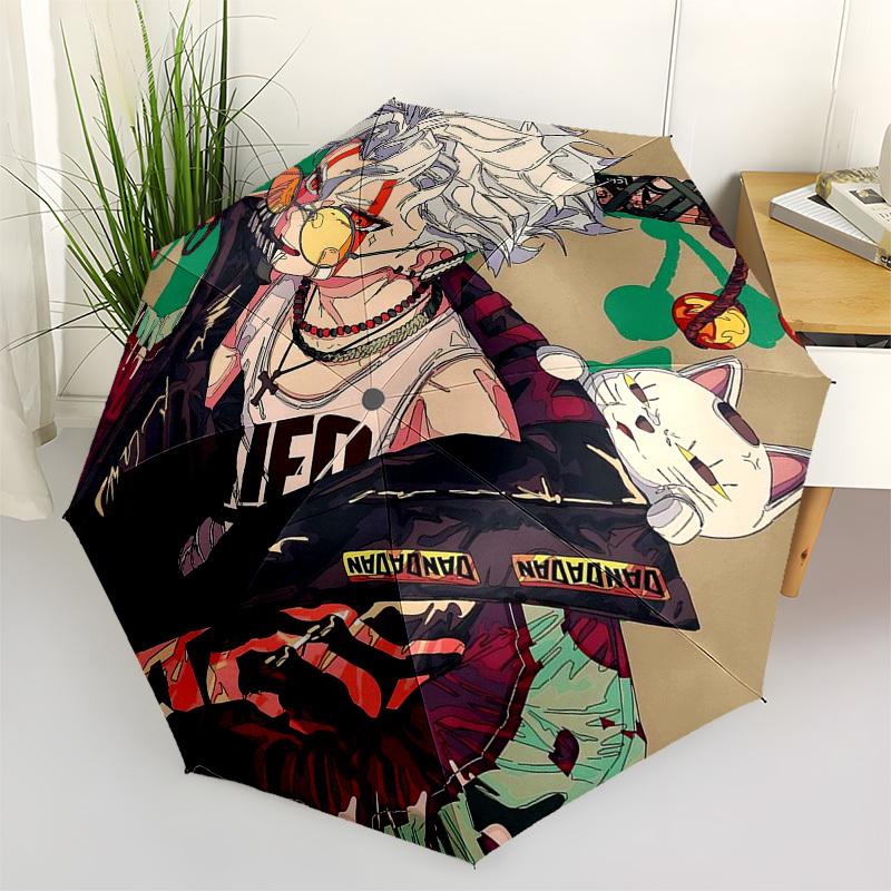 1pc Jujutsu Kaisen Satoru Gojo Inspired Automatic Opening Folding Umbrella with 8-Bone Iron Frame Portable for Fans, Travelers, Everyday Use, Festival