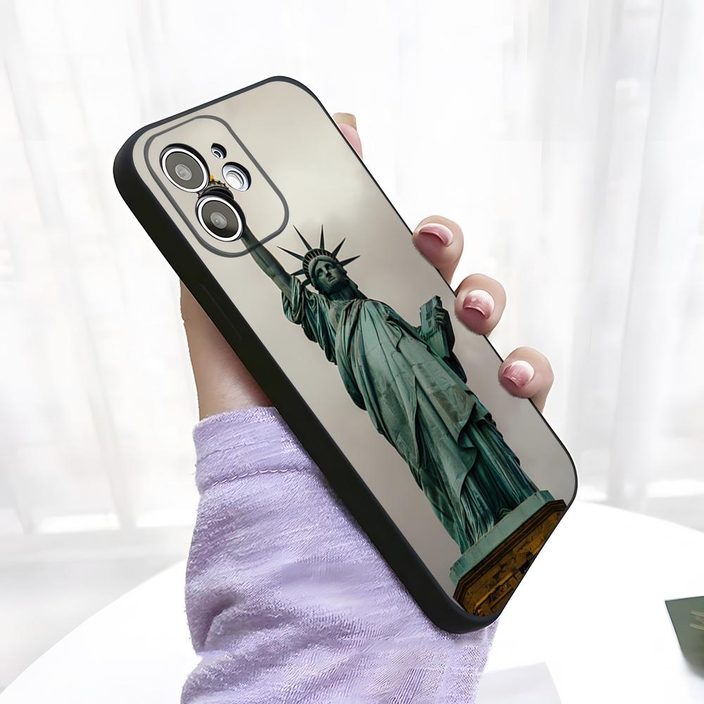 Чехол для телефона Статуя Свободы для iPhone 17 Pro Max 15 Pro 16 14 Plus 12 13 Mini 11 Pro Ударопрочный Мягкий Чехол