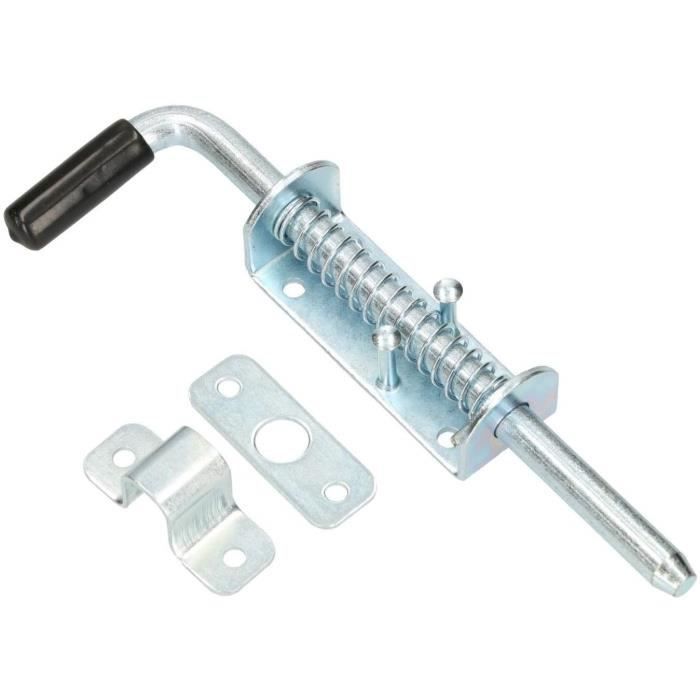 Verrou De Porte Avec Ressort KOTARBAU Fabriqué En Acier Galvanisé De Haute Qualité, Résistant À La Corrosion, Argent, 220 Mm