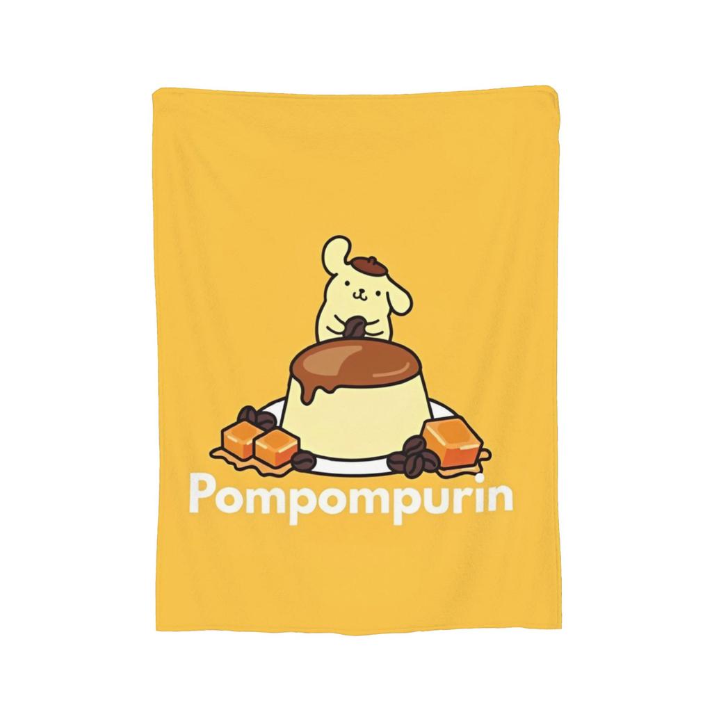 Плюшевое одеяло с помпонами Pom Pom Purin, забавное плед для дома, отеля, дивана, 150*125 см, одеяло