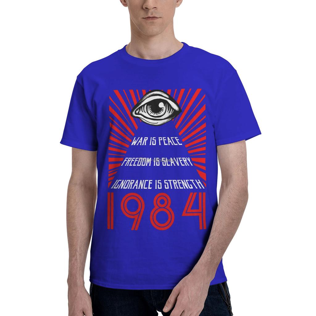 1984 George Orwell Big Brother Printed TShirt Couple Y2K Fun Cotton T Shirts Summer Round Neck Leisure Tees Oversized Tops