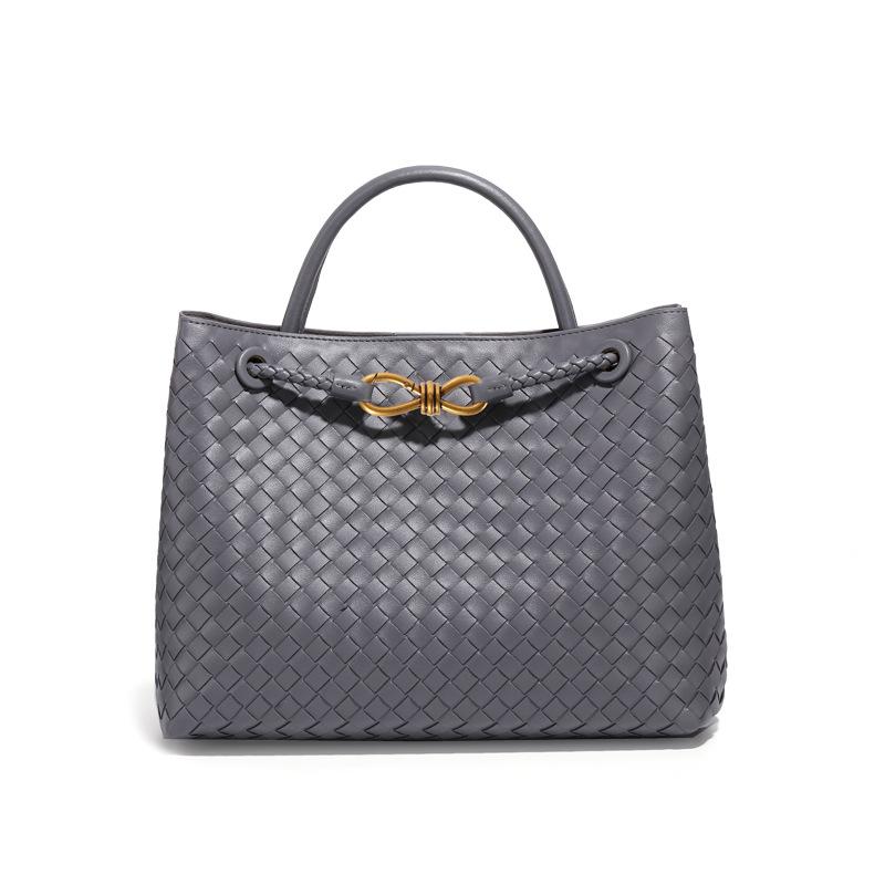 New Gold Buckle Women's Handmade Woven Bag  Versatile Commuting Handbag  Fashionable Casual Shoulder Crossbody Bag