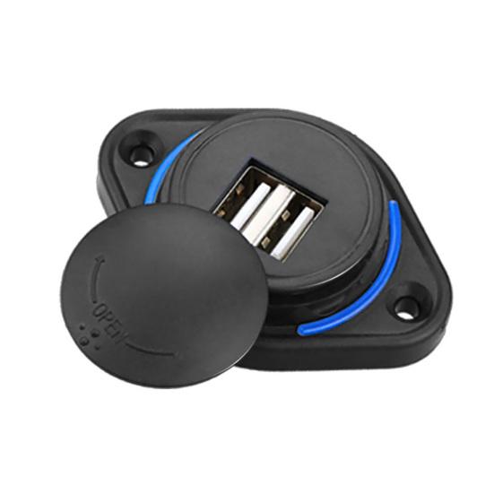 3.1A 12-24V Сдвижная крышка Автомобильный автобус Лодка Двойной USB-порт Зарядное устройство Розетка