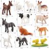 Simulation Farm Poultry Animal Model Cat Dog Pig Goat Donkey Horse Chicken Pasture Cub Scene Ornament Toy