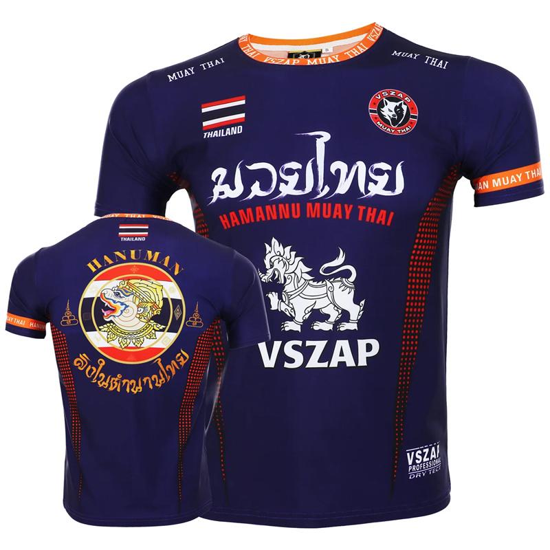 Спортивные мужские футболки Муай Тай Повседневные с круглым вырезом Свободные с коротким рукавом Топы Для активного отдыха Бега Фитнеса Спортивная одежда Модная футболка для спортзала Мужская