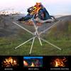 Portable Folding Firepit with Stainless Steel Grill Mesh Easy Setup Collapsible Outdoor Camping Picnic BBQ Grill Wood Burning Charcoal with
