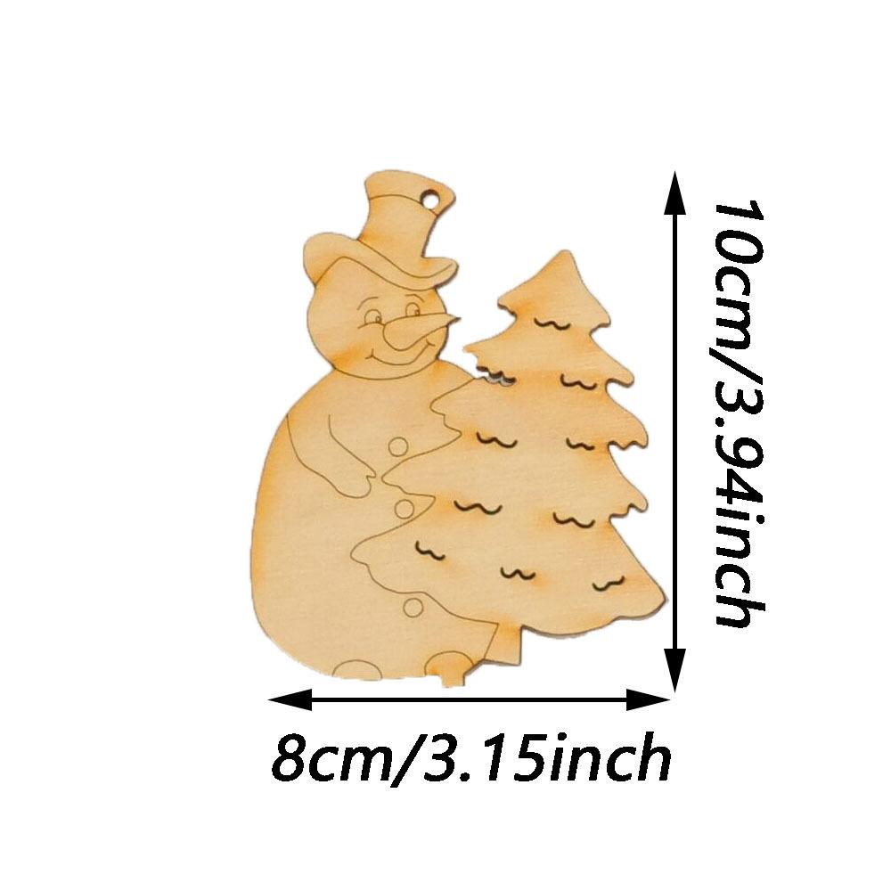 10 шт. неокрашенных деревянных рождественских украшений, подходящих для праздничного домашнего декора и творческих проектов для мальчиков и девочек