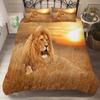 Lion Tiger King Queen Duvet Cover Lovely Wild Animals Bedding Set For Kids Teens Adults Wildlife Grey Black 2/3pcs Quilt Cover