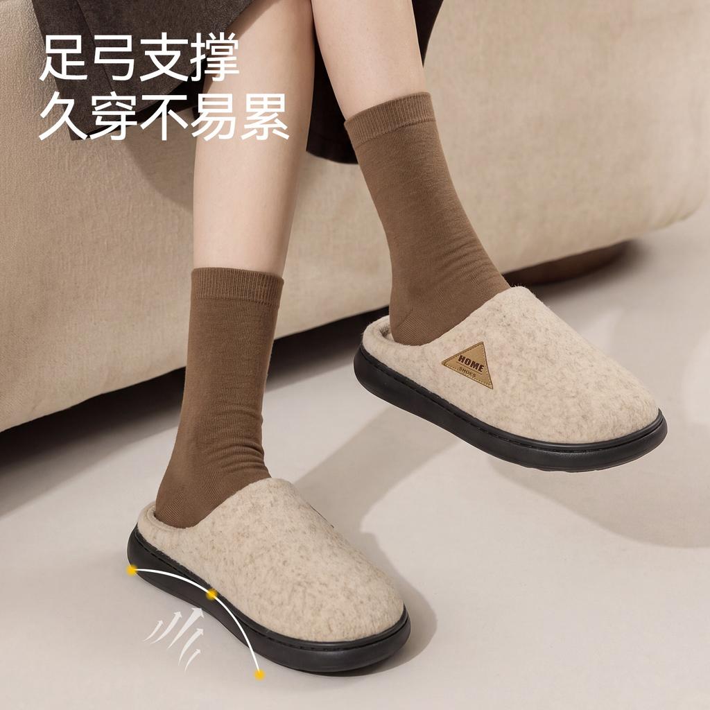 Антибактериальные хлопковые тапочки женские зимние новые домашние тепло поддержка свода стопы тапочки удобные мужские осенние и зимние