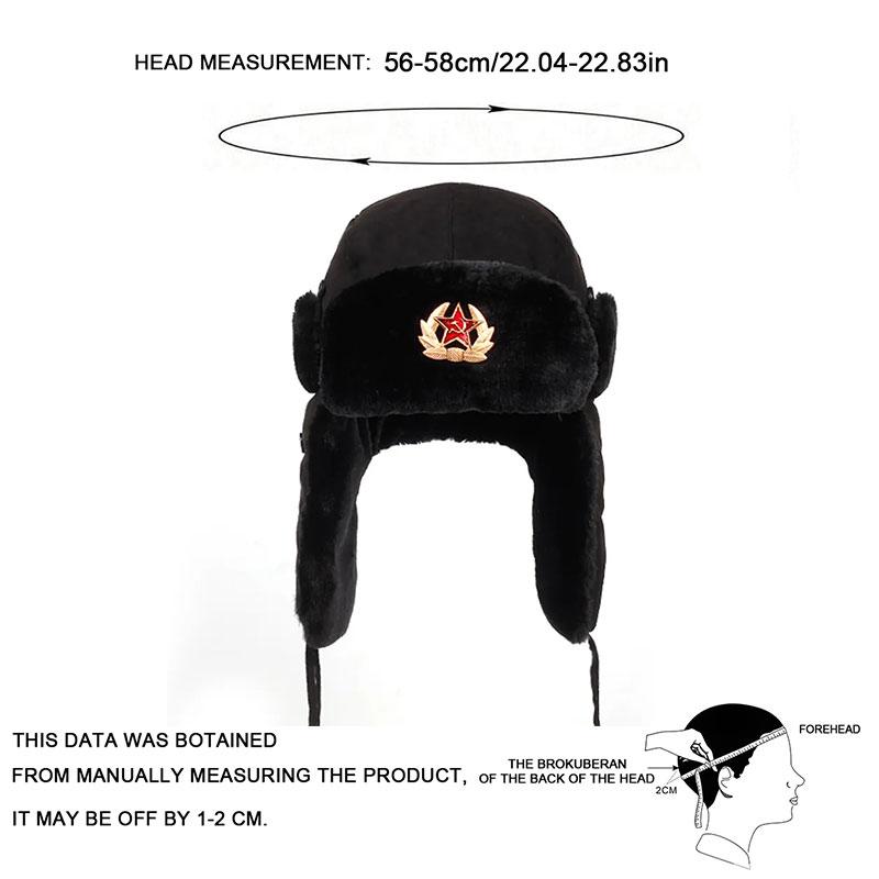 Fashion Brooch Decoration Bomber Cap Autumn and Winter Windproof and Cold Proof Hats Warm Lei Feng Hat Beanies Caps Gorras