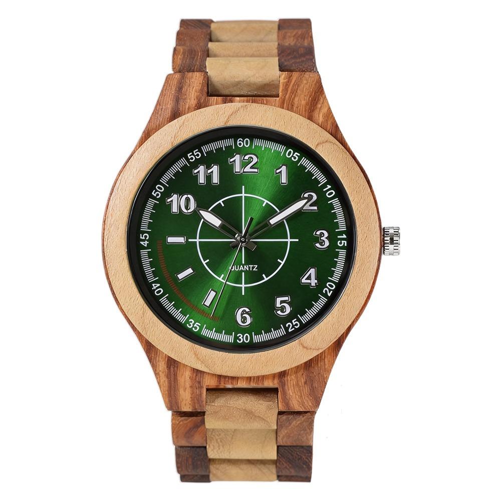 Men Wooden Quartz Wristwatch Natural Wood Strap Casual Sports Watch Eco Friendly Handmade Lightweight Analog Male Daily Accessory Watch