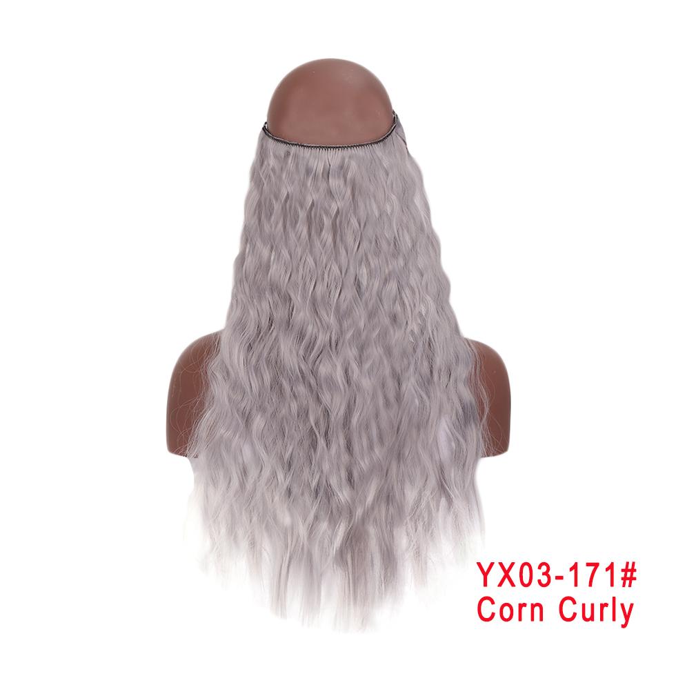 Lupu 24 дюйма Vis Lijn Наращивание волос Onzichtbare Secret Draad Синтетические волосы Haarstukken Geen Clip Een Stuk Natuurlijke Golf Valse Haar