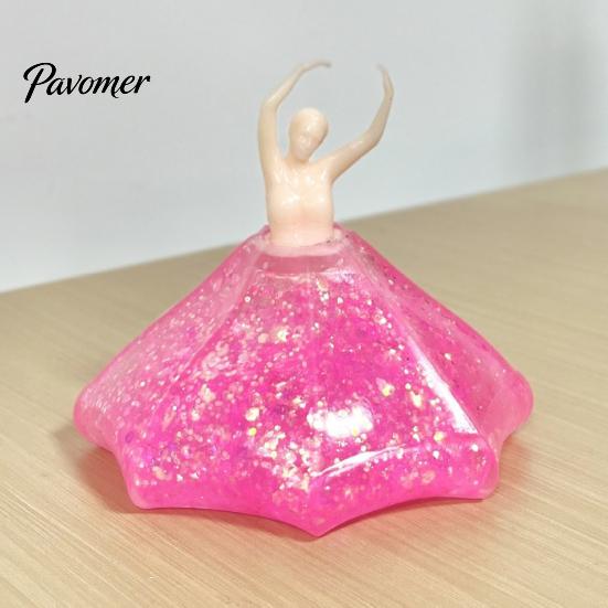Танцующая Девочка Сжималка Игрушка Балерина Игрушка для Снятия Стресса, Сжимать с Блестящим Платьем, Сенсорная Игрушка-Антистресс для Декора Стола Мягкая