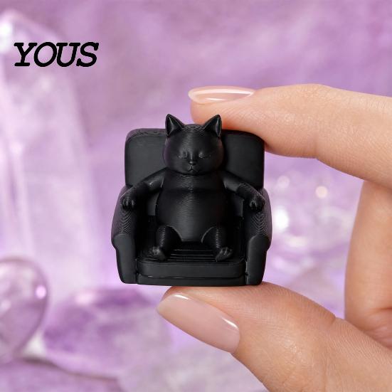 Фигурка Ленивого Кота, 3D-печать, Фигурка на Диване, Матово-черный Декор для Стола, Милая Идея Подарка для Влюбленных, Украшение для Офиса для Снятия Стресса, Уникальная для