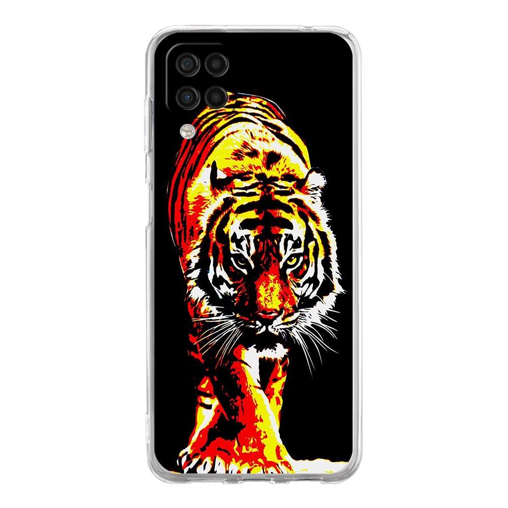Чехол для телефона с тигровым неоном и леопардовым принтом для Samsung Galaxy A51 A71 A21S A12 A11 A31 A41 A03S A13 A33 A73 A53 A52 A32 5G A23, прозрачный чехол