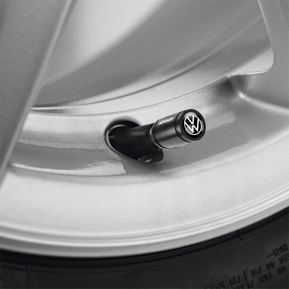 CAT1 Volkswagen Badge Car Wheel Valve Caps Tire Dust Cover 3D Metal Auto Valve for VW Lavida Golf 4 5 Polo MK7 GTD Beetle GTI Touran