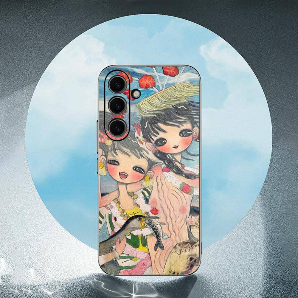 A-Aya Takano-O Для Samsung Galaxy S25 S24 S23 Ultra S22 S21 Plus S20 Черный Мягкий Силиконовый Защитный Чехол