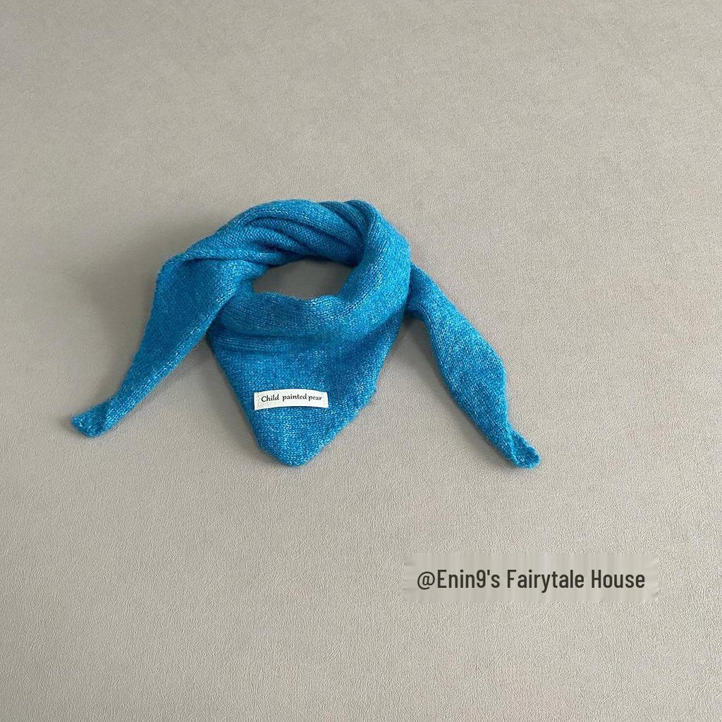 Унисекс Вязаный Шерстяной Шарф для Детей - Теплый, Ветрозащитный, Дизайн в виде Перекрещенного Треугольника для Осени и Зимы