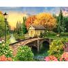 5D DIY Diamond Painting A Small Bridge House Embroidery Cross Stitch Rhinestone Mosaic Home Decor