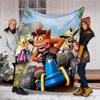 Crash Bandicoot printed throw blanket—lightweight,soft,warm;versatile blanket for all seasons—perfect as &air-conditioning throw,nap blanket