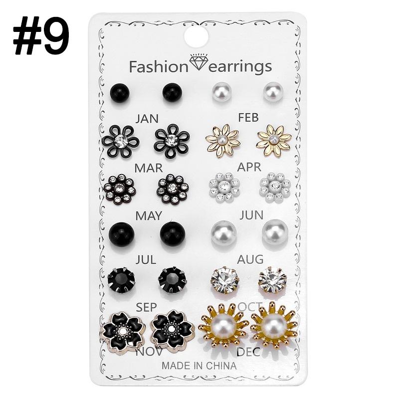 12 пар/компл. серьги-гвоздики с бабочками и бисером, хрустальные цветы, модные женские туфли, красочные серьги со стразами и звездами, ювелирные аксессуары