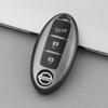 Премиальный чехол для ключа с 3/4 кнопками для Nissan Sylphy, Tiida, Qashqai, X-Trail, Kicks - Титаново-серый