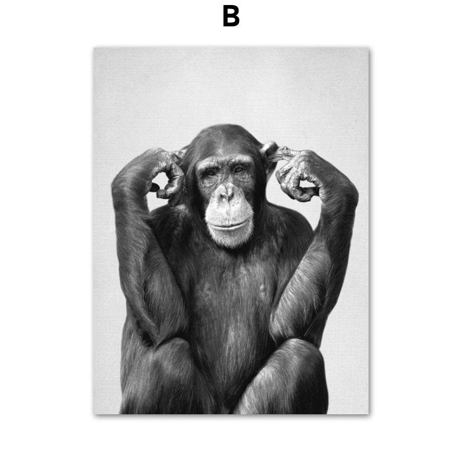 Танцы Йога кошка собака обезьяна настенная живопись на холсте черно-белые постеры на скандинавскую тему и принты настенные панно для декора гостиной