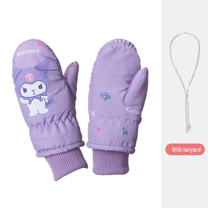Бархатные лыжные перчатки: Нескользящие, теплые и толстые для детей 2-5 лет