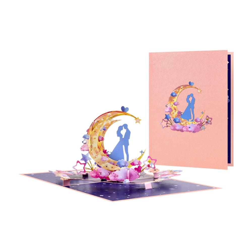 Romantic 3D Heart Tree Greeting Card Elegant Blessing Pop-Up Valentine's Day Cards with Envelope Folding Wedding Blessing Card