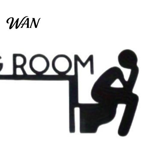 Funny Bathroom Plaque Thinking Room Door Sign Wall Art Humorous Metal Decor Toilet Topper Black Iron Restroom Frame Easy Install