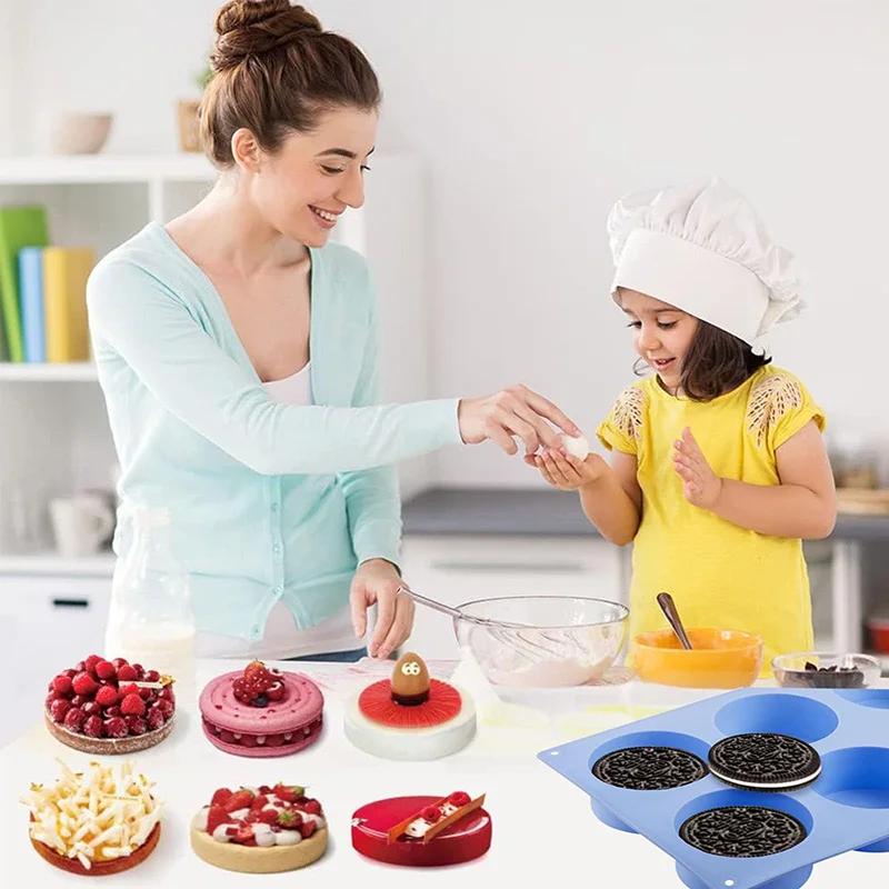 Круглые шоколадные формы для печенья Oreo Chocolate Silicone Form 12-гнездные цилиндрические силиконовые формы для желейных мини-пирожных, выпечки кексов