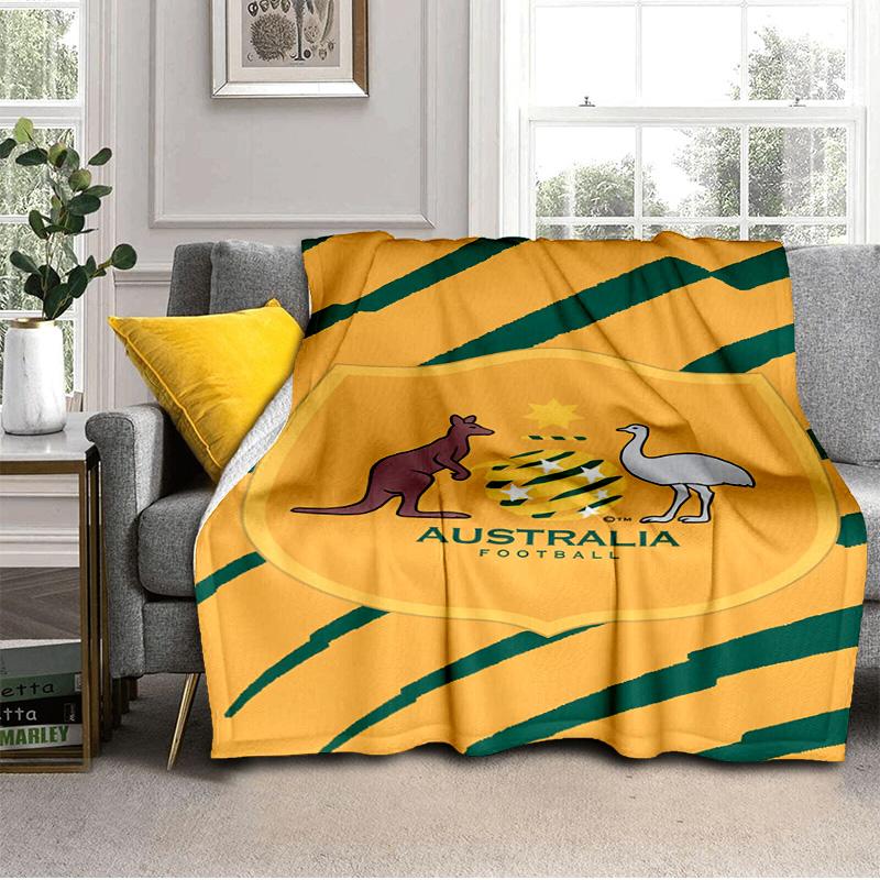 Australia Coat Of Arms Emblem Blanket Suitable for Sofas, Beds, Offices, And Camping - Perfect Gift for Halloween Christmas