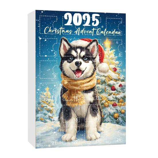 Dog Advent Calendar 2025 24Pcs 2D Dog Breeds Ornaments for Tree Decor 24 Days Christmas Countdown Calendar Surprise Gifts for Dog Lovers