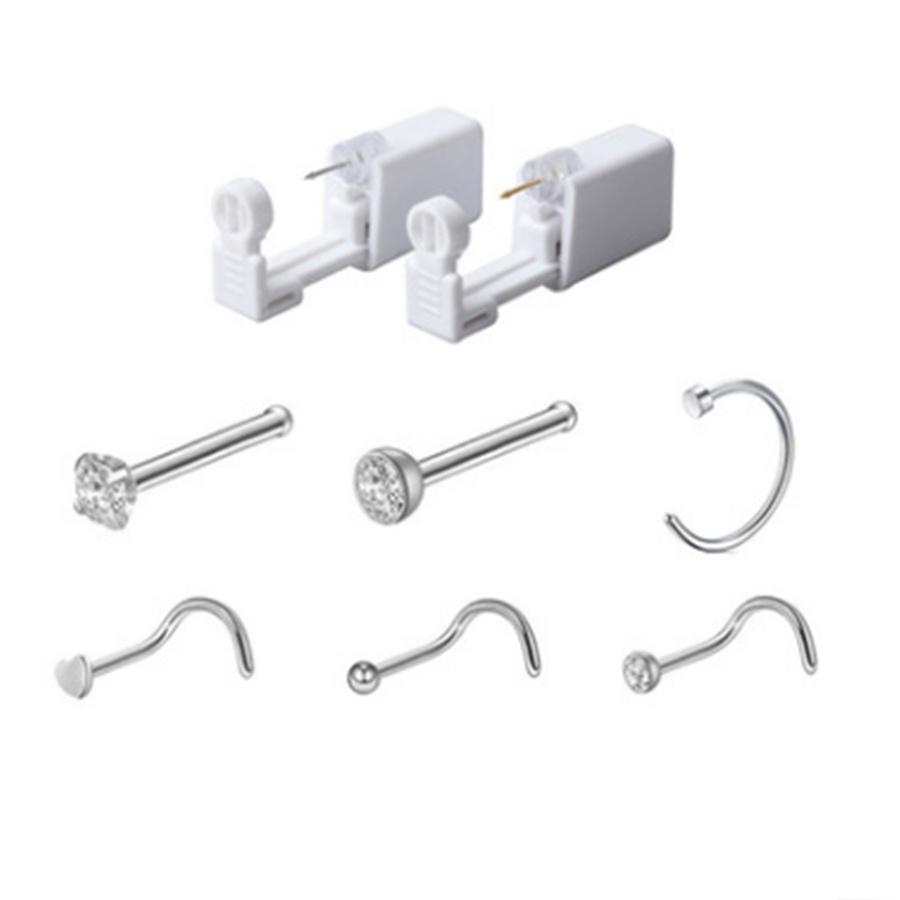 Disposable Sterile Nose Rings Stud Piercing Unit Earring Kit Set Gun Tool