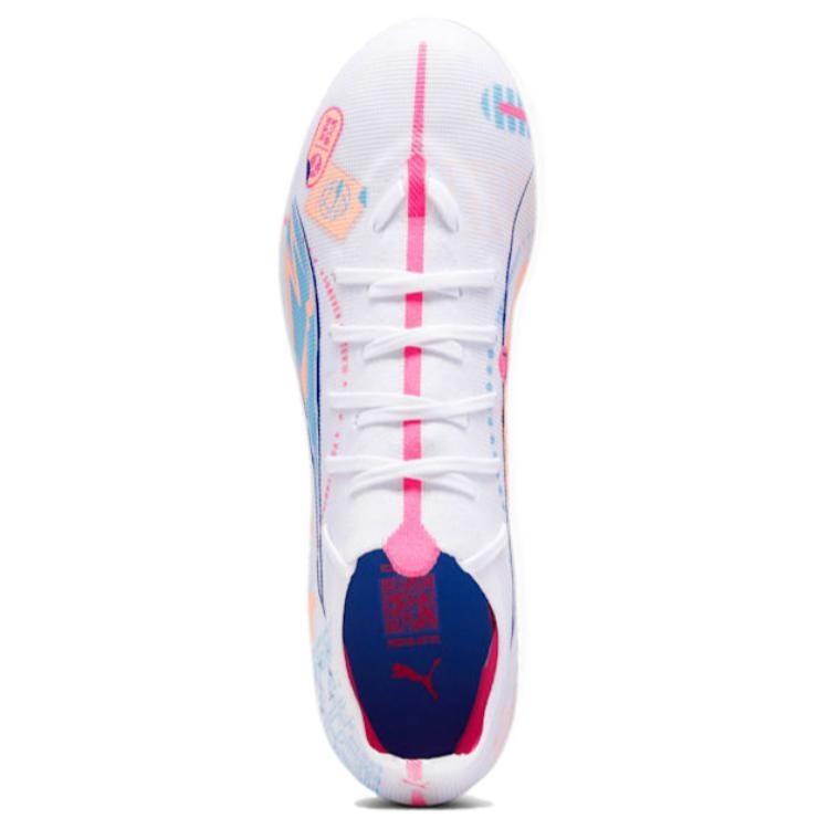 PUMA Ultra 5 Match AG Artificial Ground FG Firm Ground Abrasion Resistant Soccer Shoes Men's White Blue 108064-01