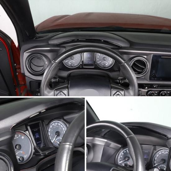 Glossy Piano Black trument Panel Cover Trim Sticker For Toyota Tacoma 2016-22