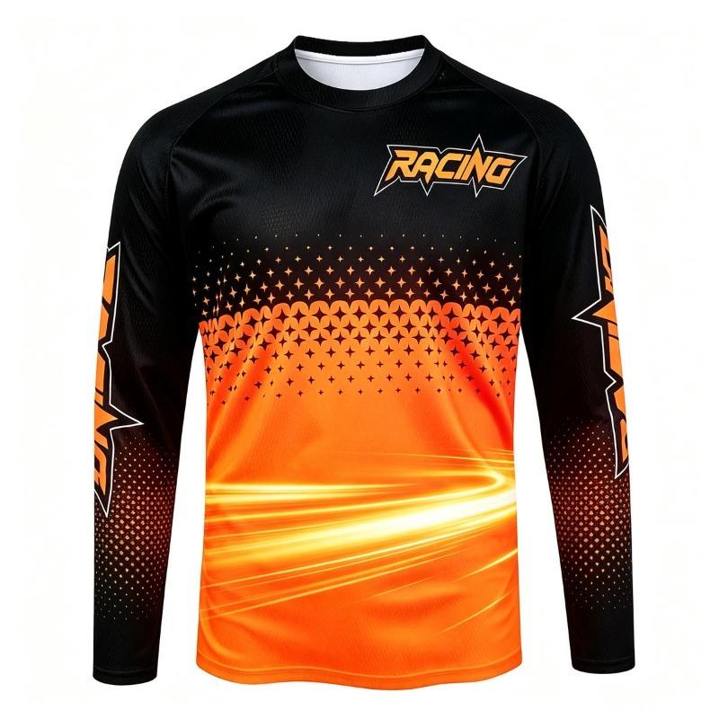 Men's Long Sleeve T-Shirt Off-Road Motorcycle Cycling Jersey M-T-B Outdoor Sports Fitness Climbing Fishing Top Loose Clothes