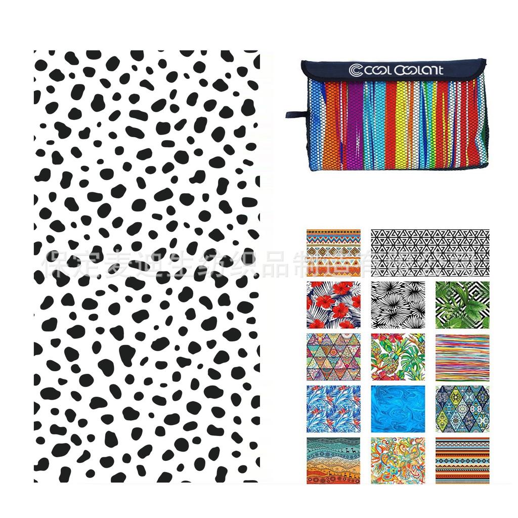 Full-page printing sand-free beach towels, soft water-absorbing quick-drying mesh bag packaging, cheerleading bath towels