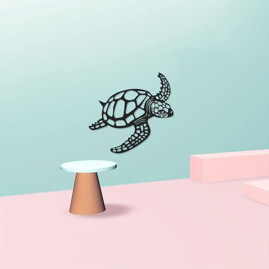 Металлическое украшение на стену в виде черепахи Черноморская черепаха Настенное искусство Орнамент Прибрежное настенное украшение для пляжного дома Декор комнаты на морскую тематику