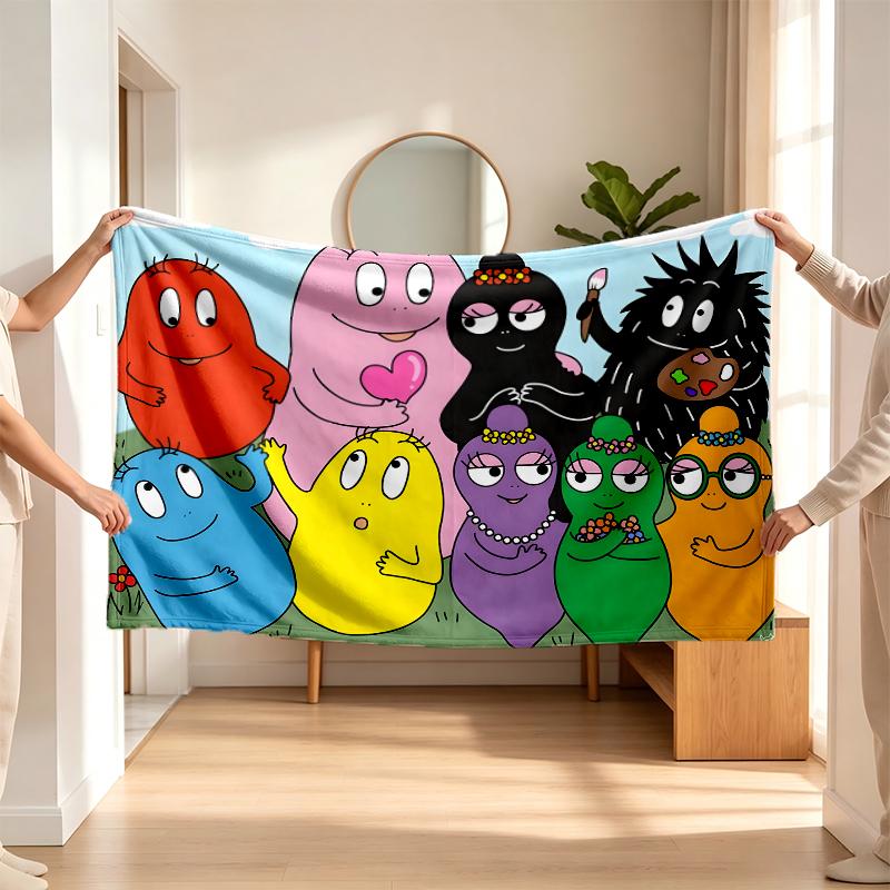 Barbapapa (1) Flannel blanket a soft accent for the bedroom and living room and a cozy home gift
